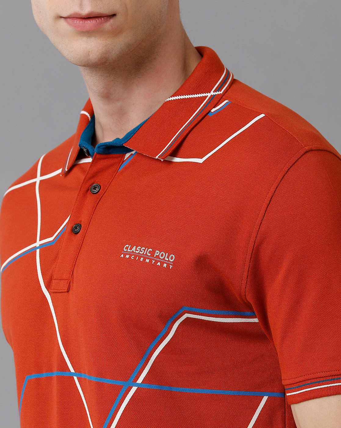 Classic Polo Men's Cotton Printed Slim Fit Red T-Shirt | Prm - 704 A