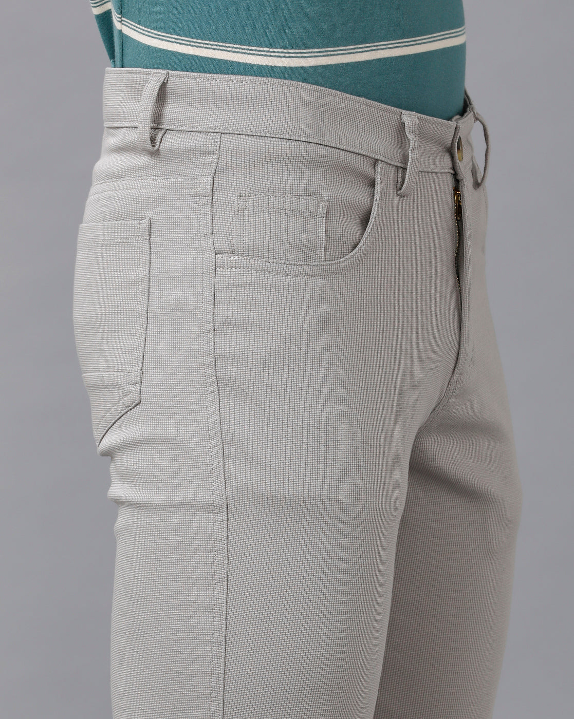CP BRO Men's Cotton Solid Slim Fit Grey Color Trousers | Tbn2 14 B