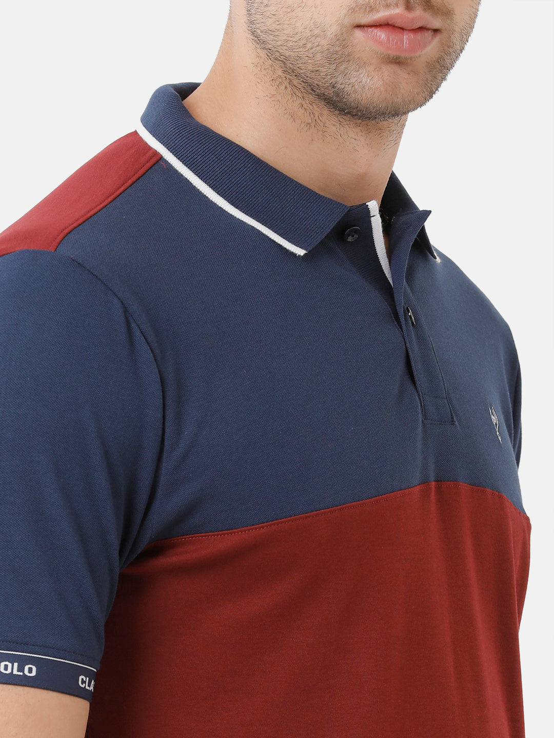 Classic Polo Mens Cotton Half Sleeve Color Block Slim Fit Polo Neck Multicolor T-Shirt | Unico 57 B