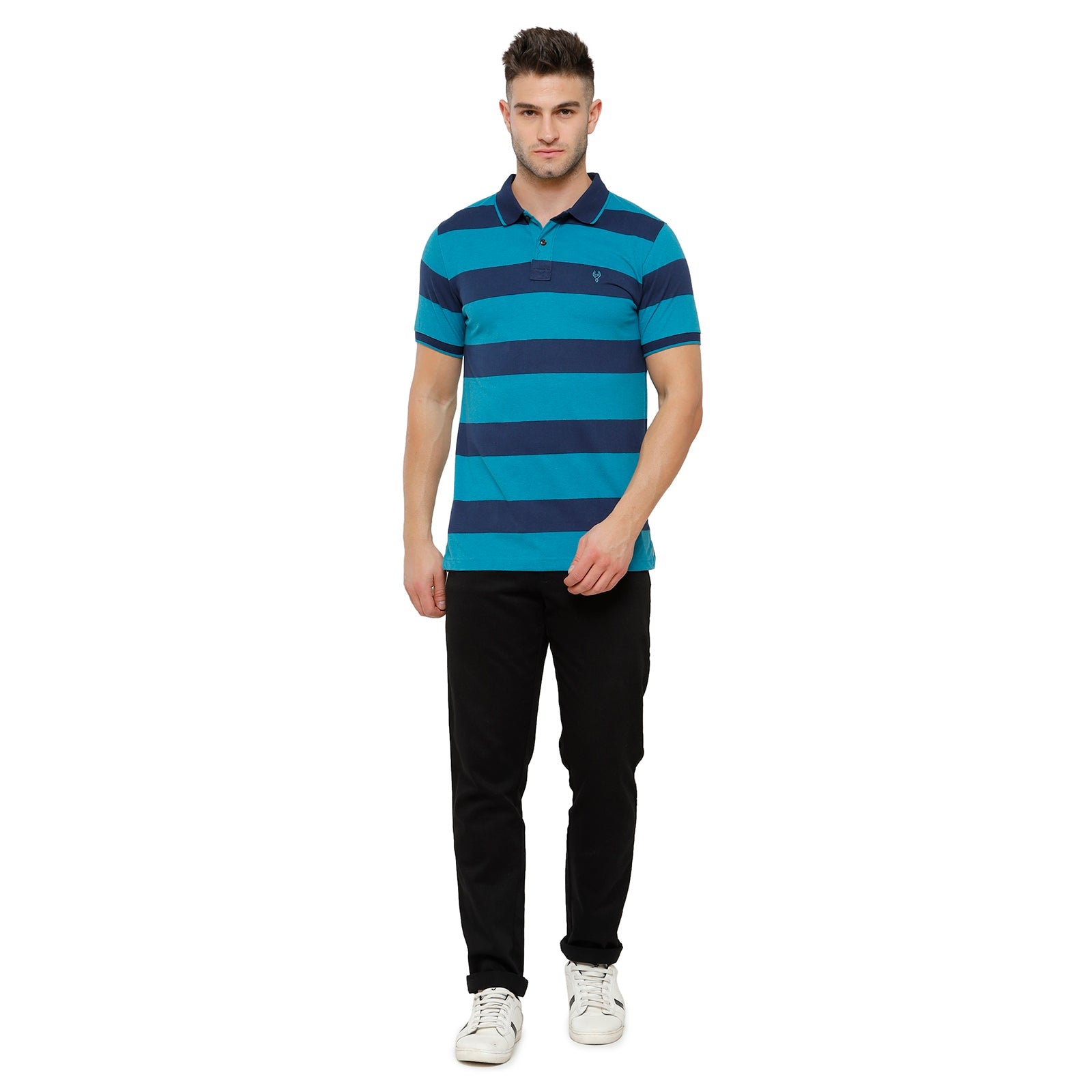 Classic Polo Mens Stripped Half Sleeve Slim Fit Polo Neck T-Shirt Cpeg 275B T-shirt Classic Polo 