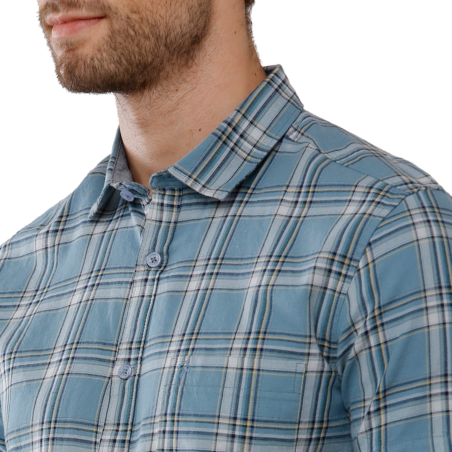 Classic Polo Bro Mens 100% Cotton Checked Half Sleeve Slim Fit Polo Neck Multicolor Woven Shirt (SBN1-55 A-HS-CHK-BSL) Classic Polo 