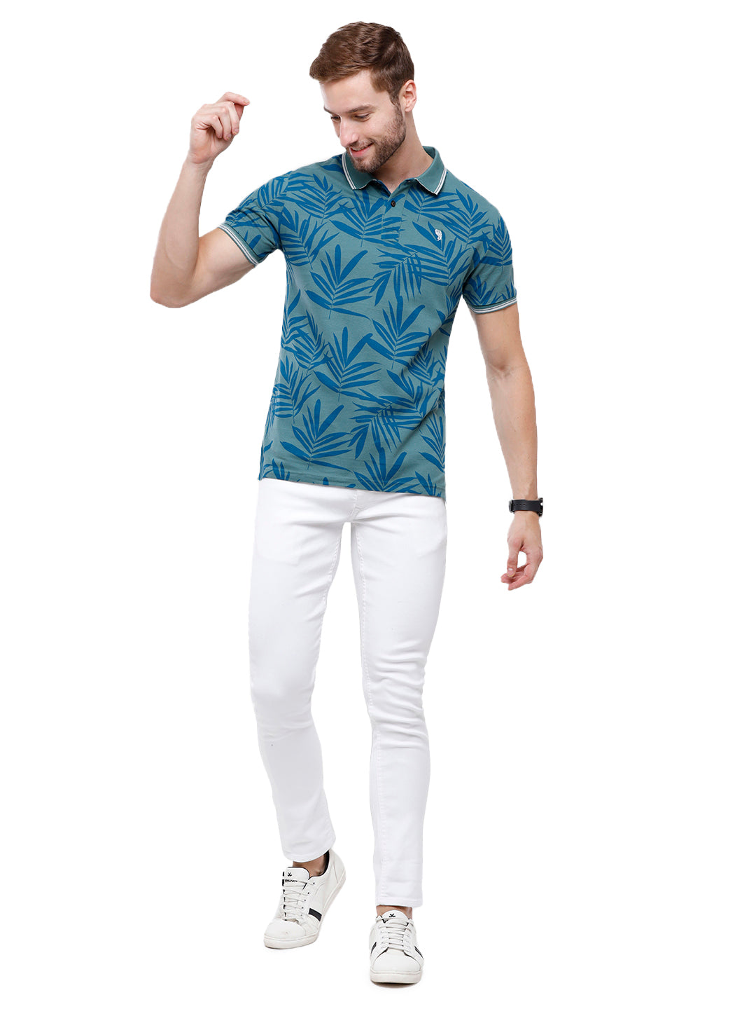 Swiss Club Mens Printed Slim Fit Half Sleeve Polo Neck T-Shirt (STAG - 209 A SF P) T-shirt Swiss Club 