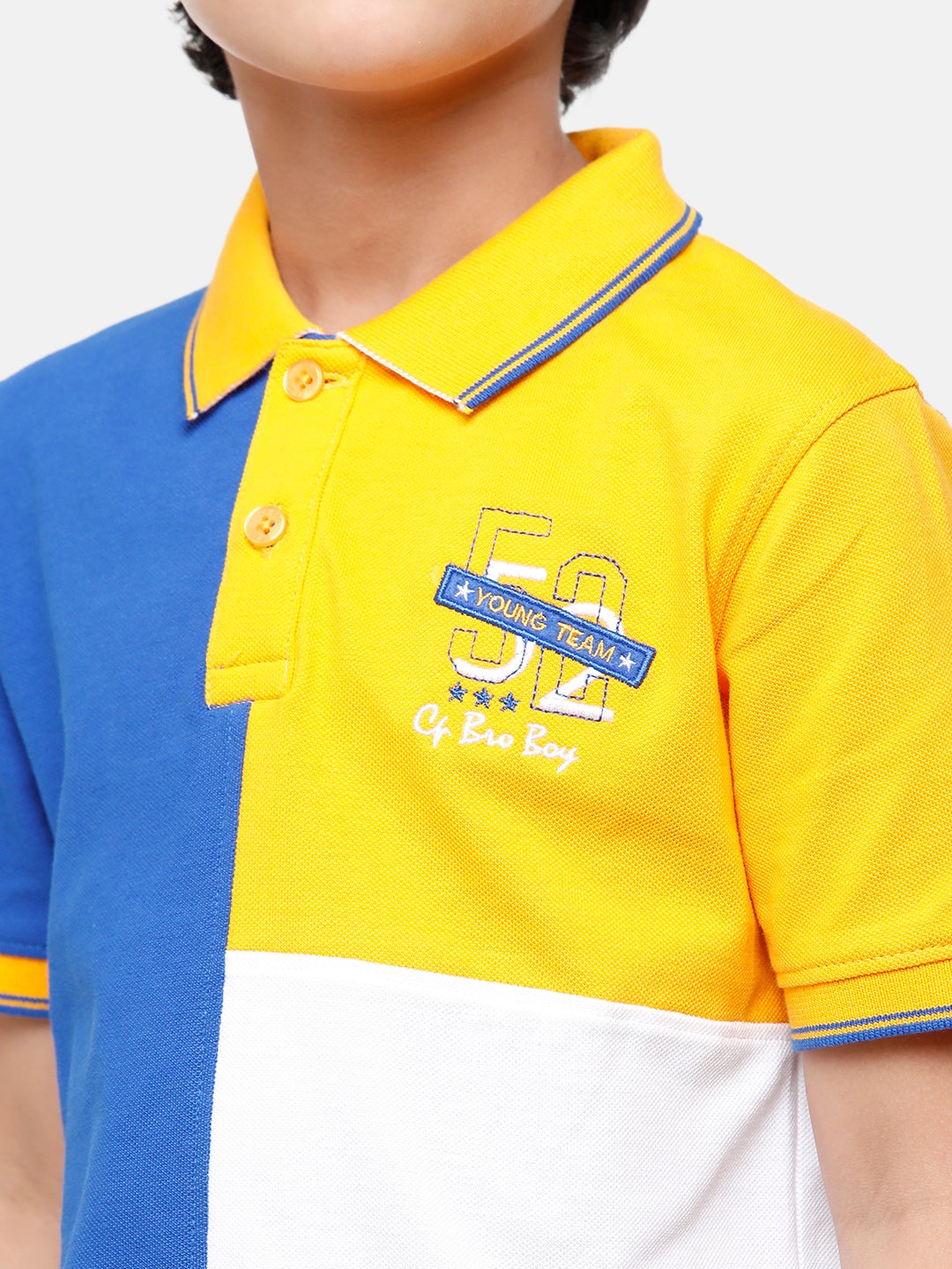 CP Boys Multicolor Color Block Slim Fit Polo Neck T-Shirt T-shirt Classic Polo 