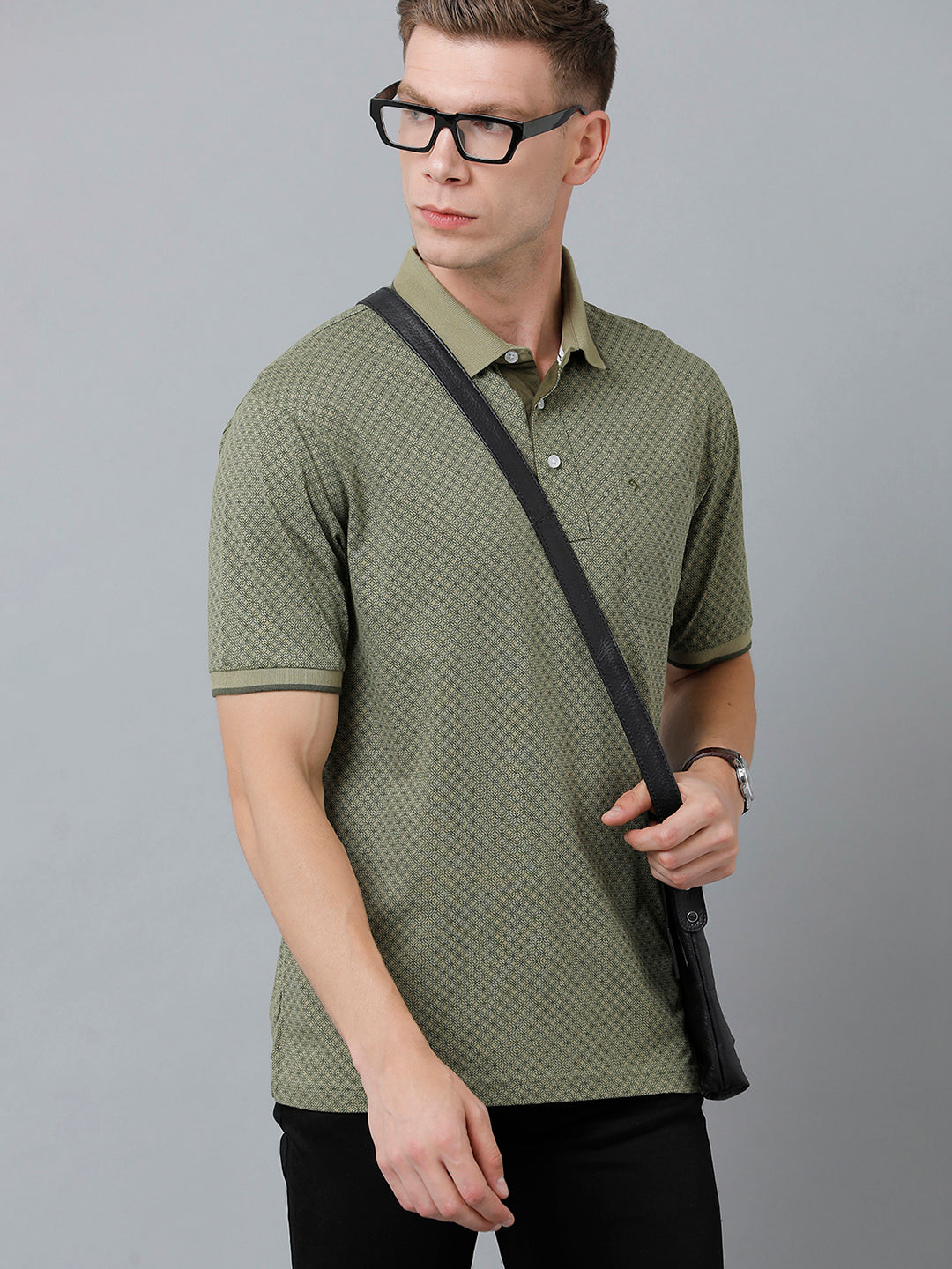 Classic Polo Men's Cotton Half Sleeve Printed Authentic Fit Polo Neck Green Color T-Shirt | Carve Polo - 04 A