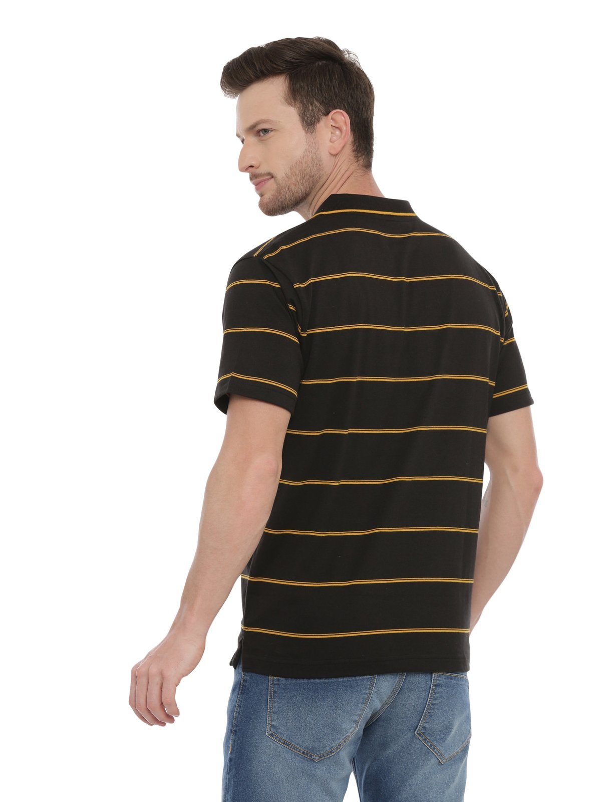 Swiss club Mens Striped Collar Neck Half Sleeves Authentic Fit T-Shirt SWISS CLUB T-Shirt Swiss Club 