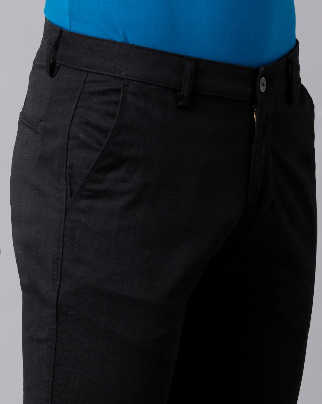 CP BRO Men's Cotton Solid Slim Fit Black Color Trousers | Tbn2-20 C
