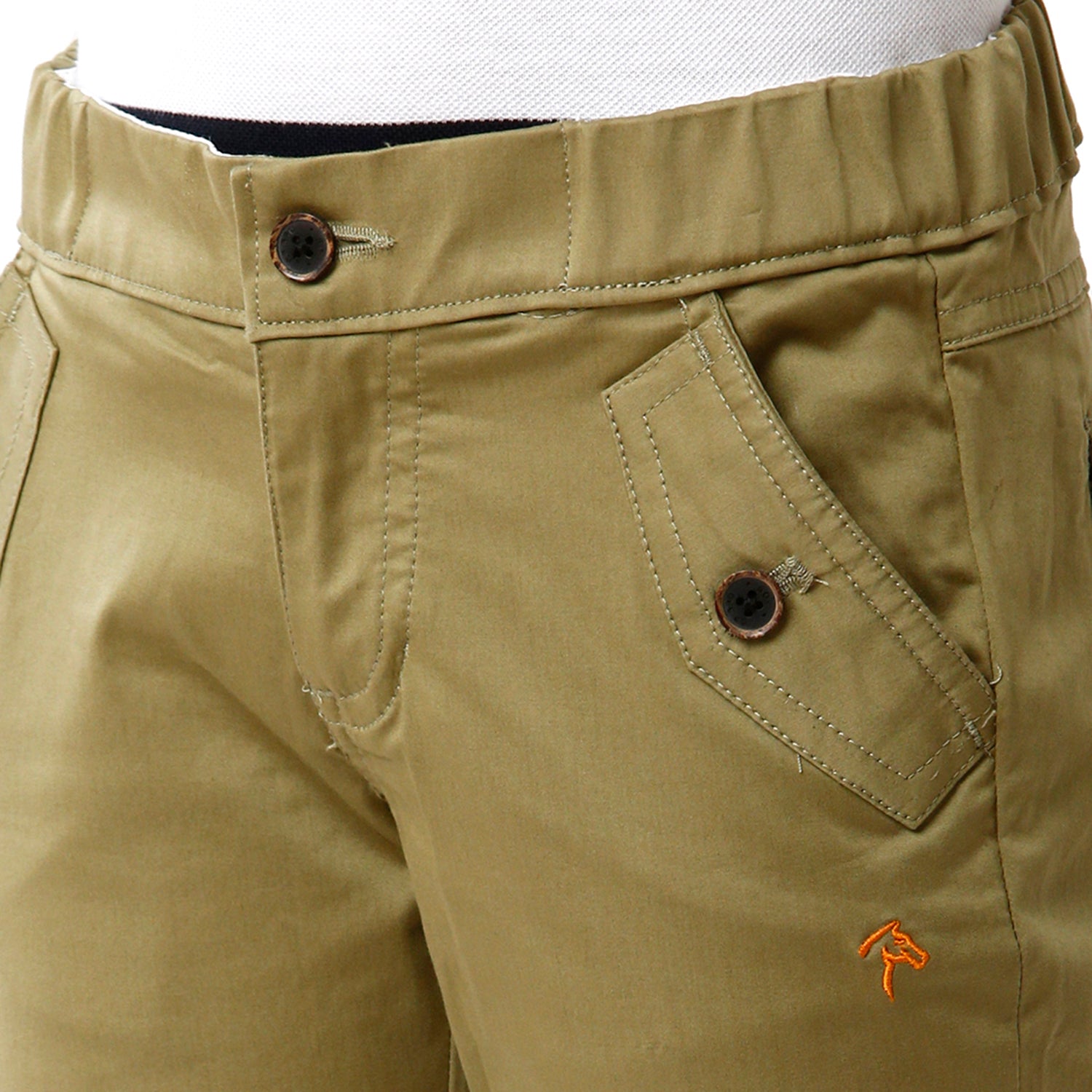 Classic Polo Bro Boys Cotton Solid Slim Fit Olive Green Color Trouser - BBTR S1 06A Pants Classic Polo 
