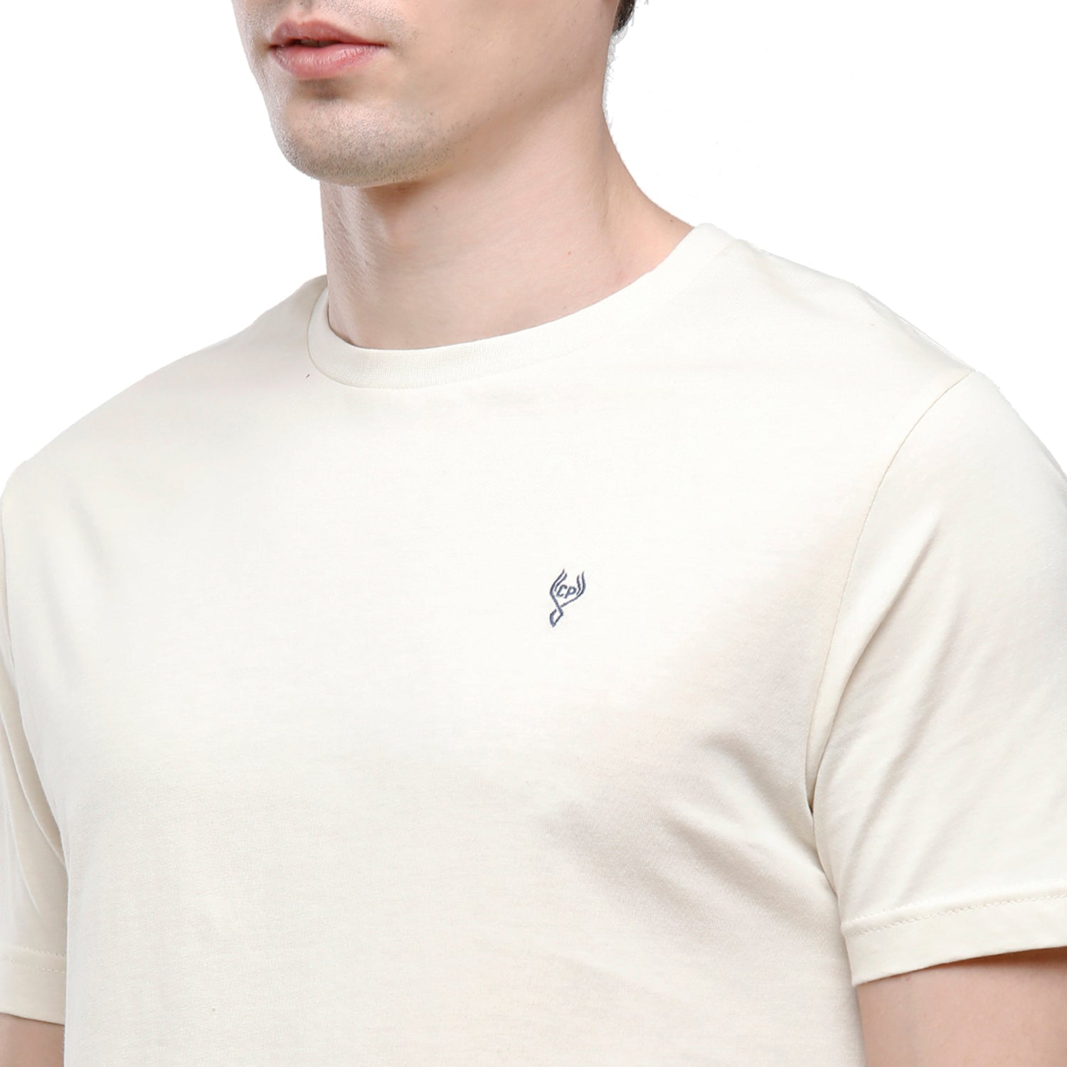 Classic Polo Men's Solid Single Jersey White Half Sleeve Slim Fit T-Shirt - Kore-02 T-shirt Classic Polo 