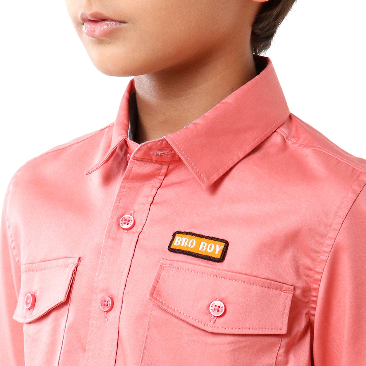 Classic Polo Bro Boys Solid Full Sleeve Slim Fit Pink Color Shirt - BBSH S2 38 A Shirts Classic Polo 