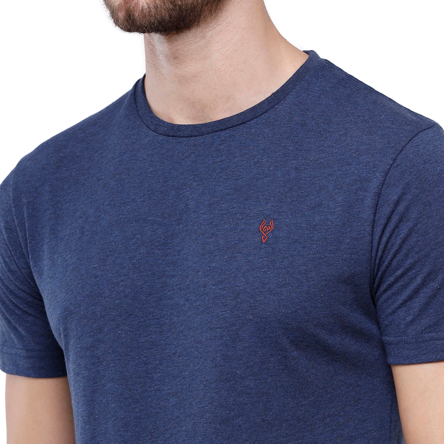 Classic Polo Men's Solid Single Jersey Blue Half Sleeve Slim Fit T-Shirt - Kore-11 T-shirt Classic Polo 