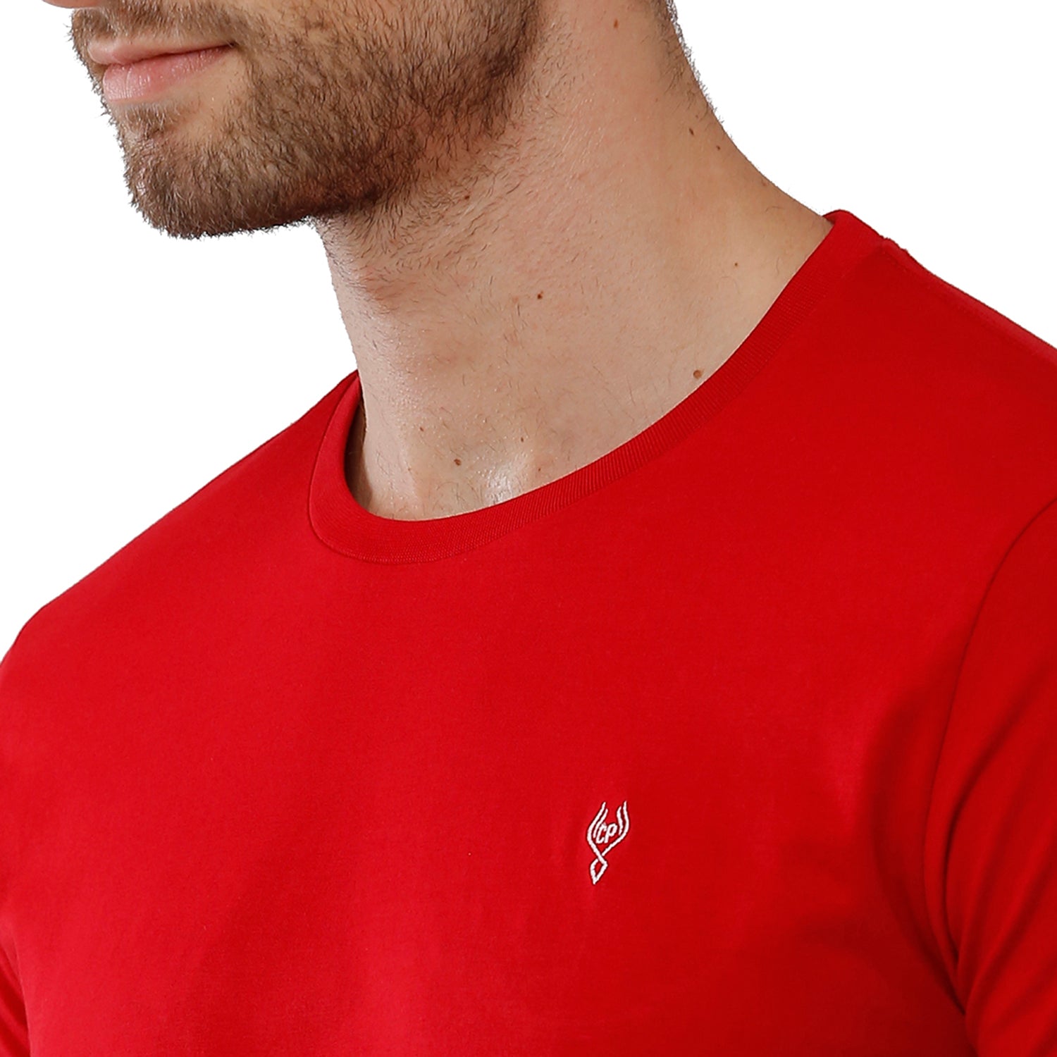 Classic Polo Men's Solid Single Jersey Red Half Sleeve Slim Fit T-Shirt - Kore-04 T-shirt Classic Polo 