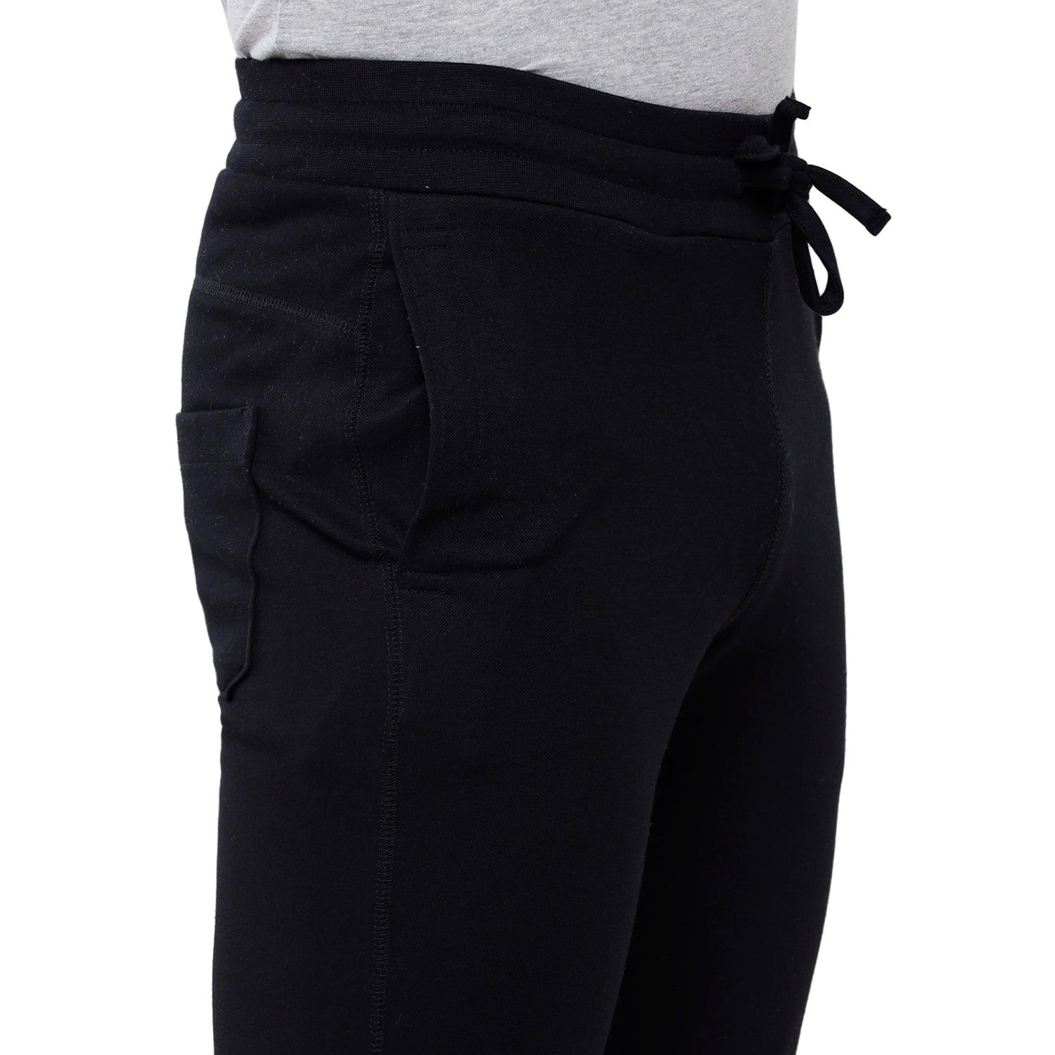 Classic Polo Men's Black Solid Melange Slim Fit Trendy Ultra Smart Track Pant - Inox - E.Black Track Pants Classic Polo 