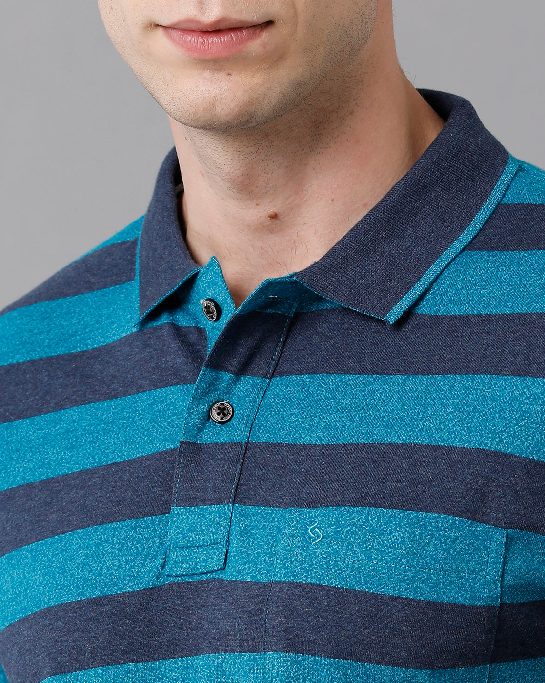Classic Polo Men's Cotton Blend Striped Authentic Fit Multicolor T-Shirt | Mel - 214 A