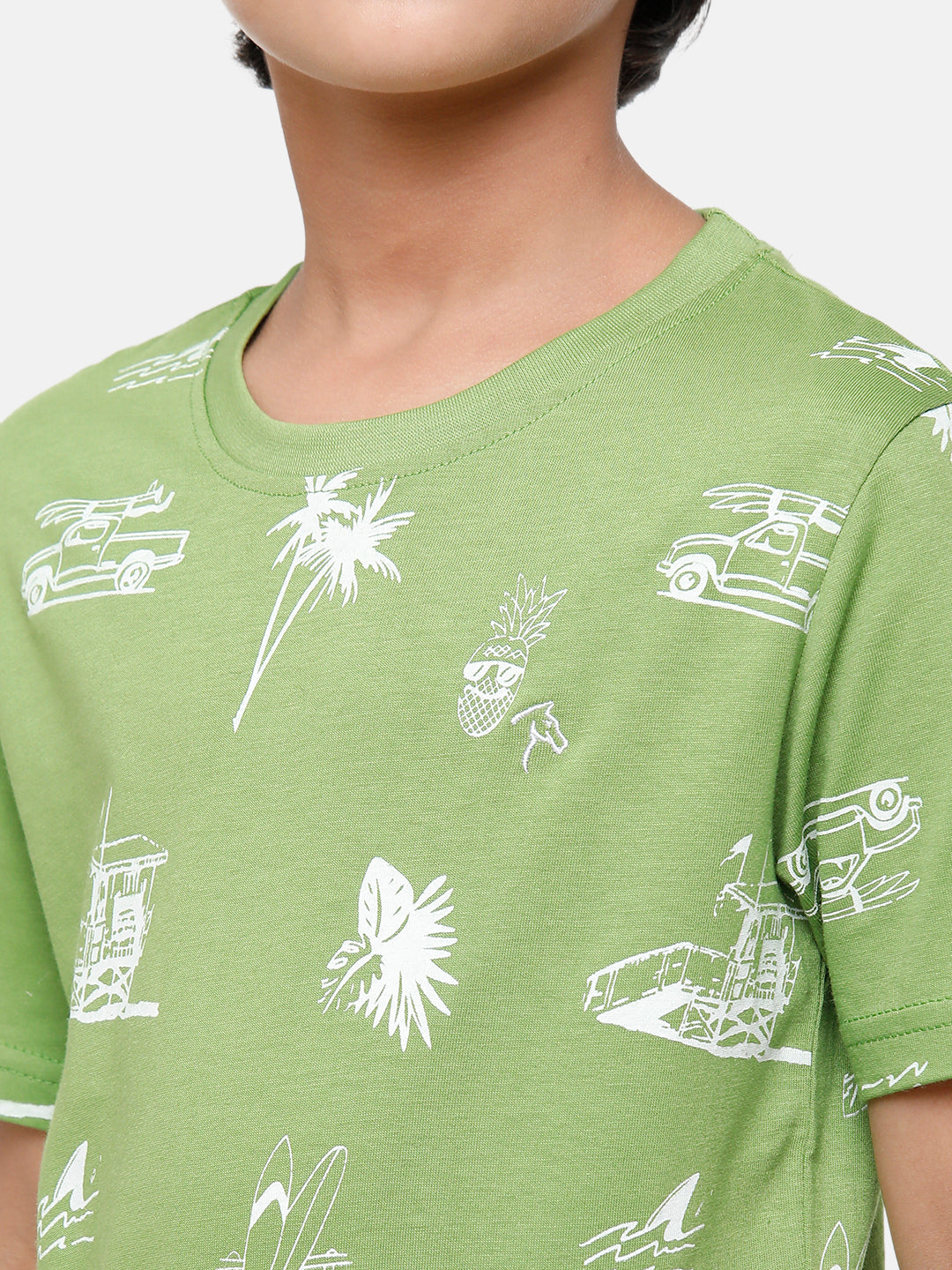 CP Boys 100% Cotton Printed Half Sleeve Slim Fit Round Neck T-Shirt T-shirt Classic Polo 