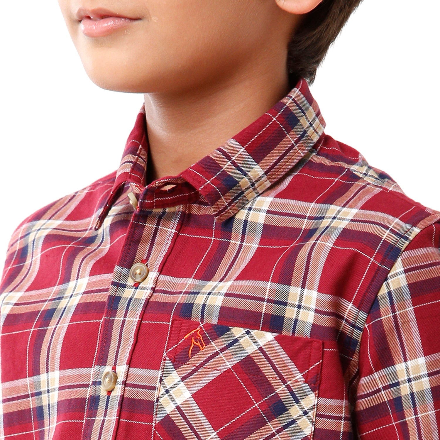 Classic Polo Bro Boys Checked Full Sleeve Slim Fit Desire Red Color Shirt - BBSH S2 26 A Shirts Classic Polo 