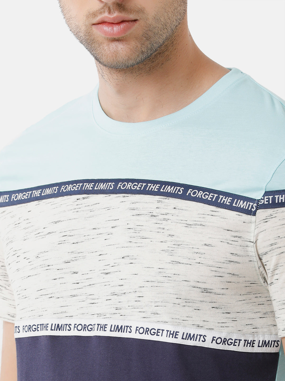 CP BRO Men's Cotton Half Sleeve Color Block Slim Fit Round Neck Multicolor T-Shirt | Brcn 469 B