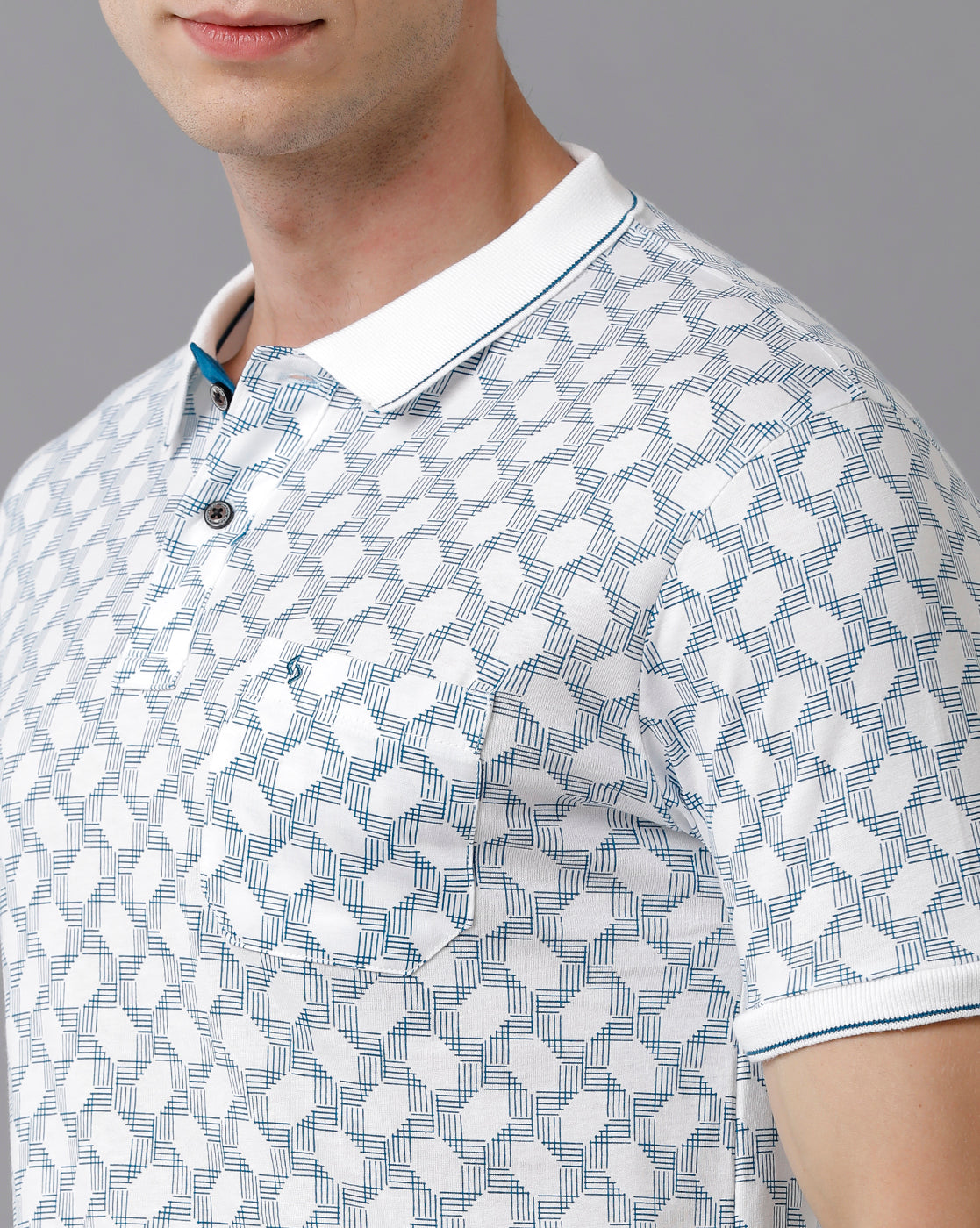 Classic Polo Men's Cotton Printed Slim Fit White T-Shirt | Bello - 177 B
