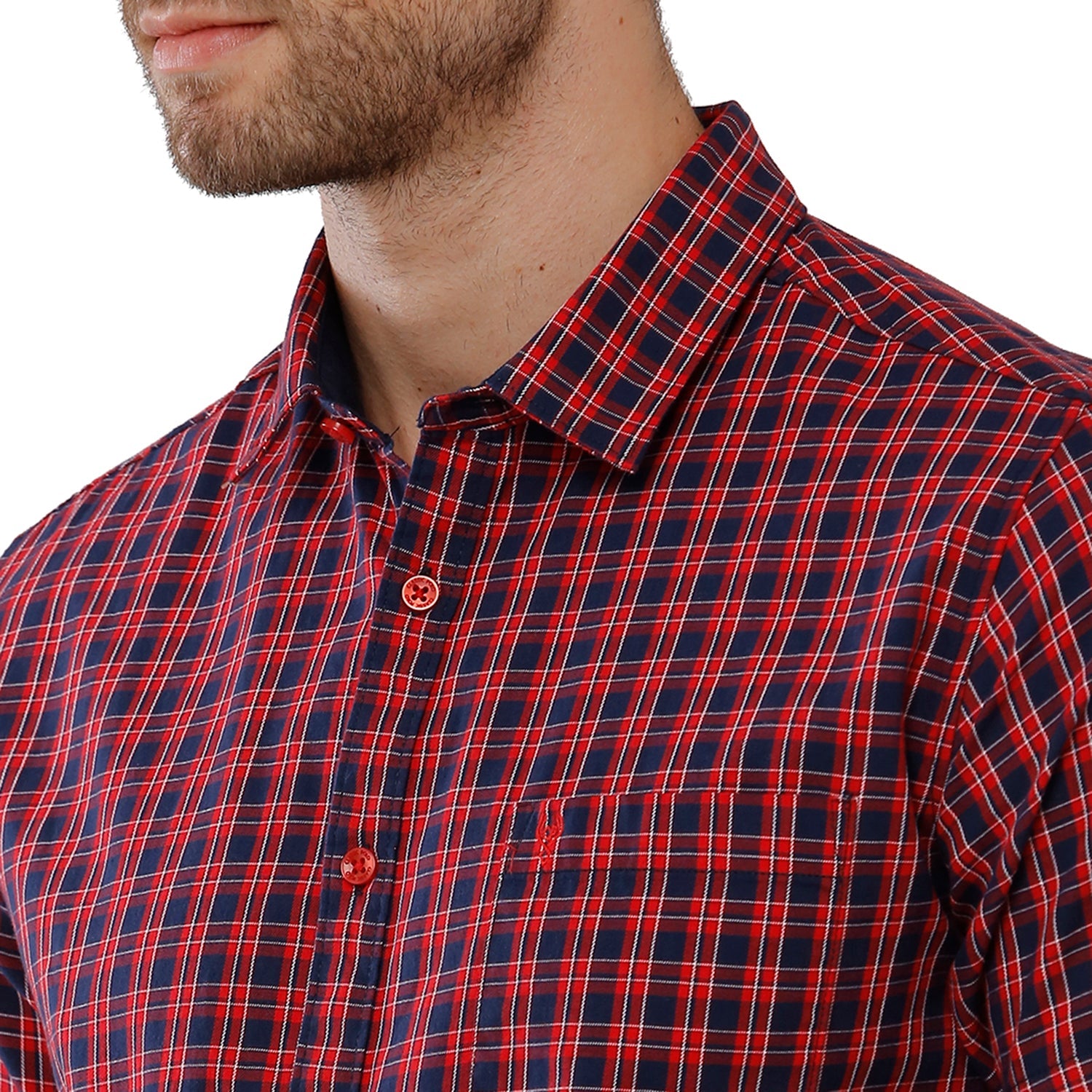 Classic Polo Mens 100% Cotton Half Sleeve Checked Slim Fit Maroon Woven Shirt -SN1 123 B Shirts Classic Polo 