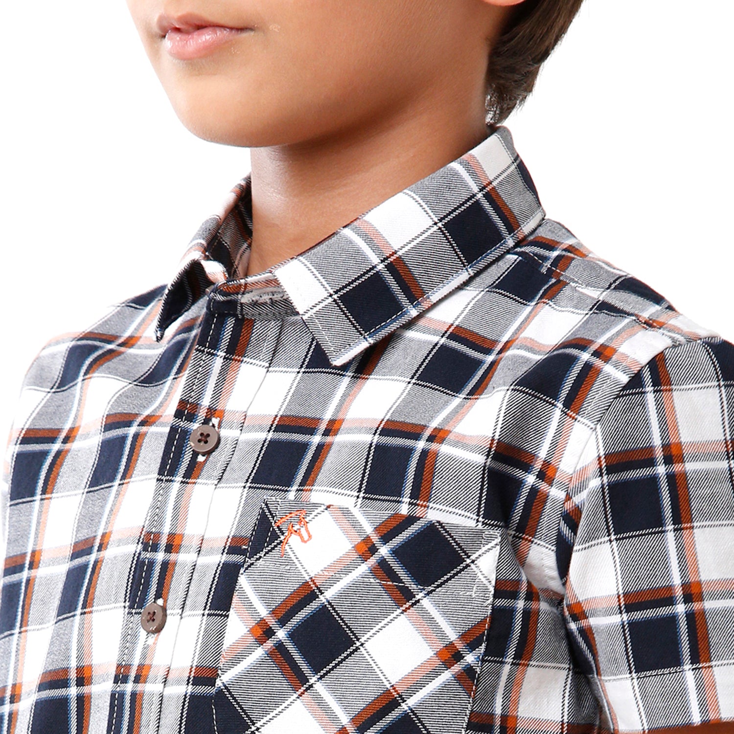 Classic Polo Bro Boys Checked Half Sleeve Slim Fit Blue Color Shirt - BBSH S2 11 A Shirts Classic Polo 