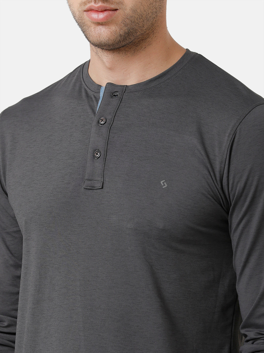 Classic Polo Mens Cotton Full Sleeve Solid Slim Fit Round Neck Black Color T-Shirt | Verno 306 A