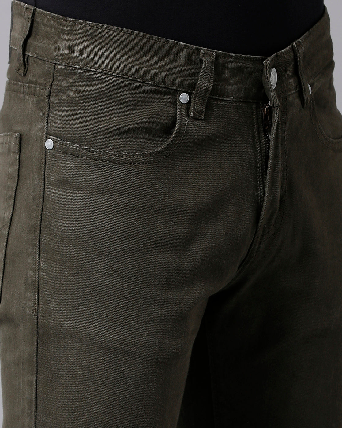 Classic Polo Men's Cotton Solid Slim Fit Green Color Denim | Cpodn2-01 E