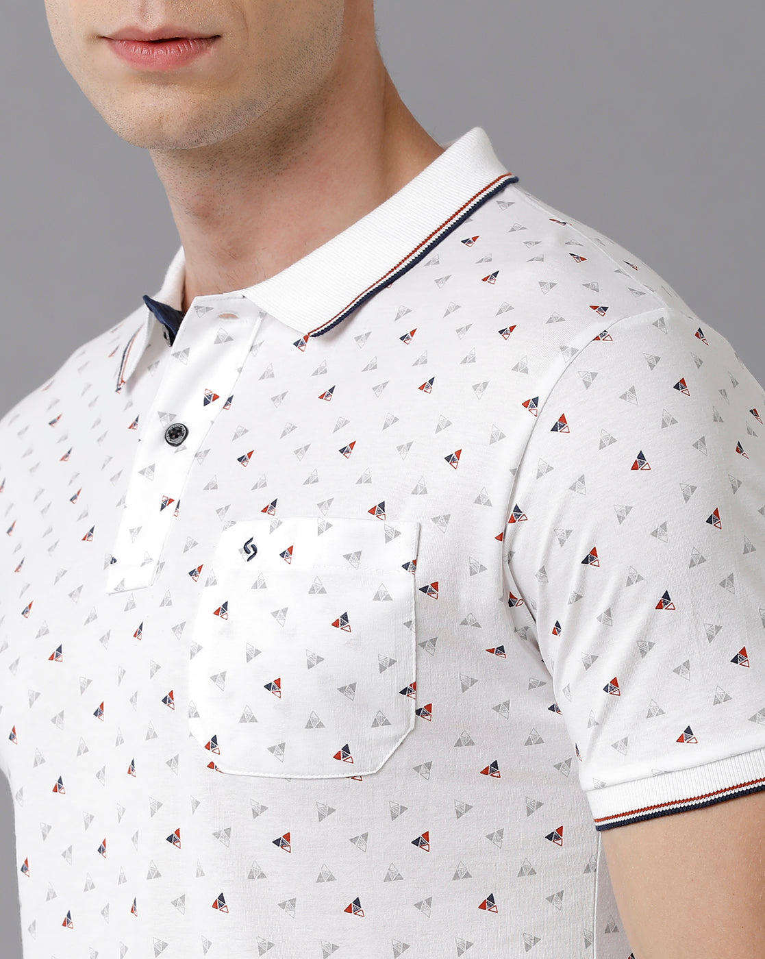Classic Polo Men's Cotton Printed Slim Fit White T-Shirt | Bello - 174 A