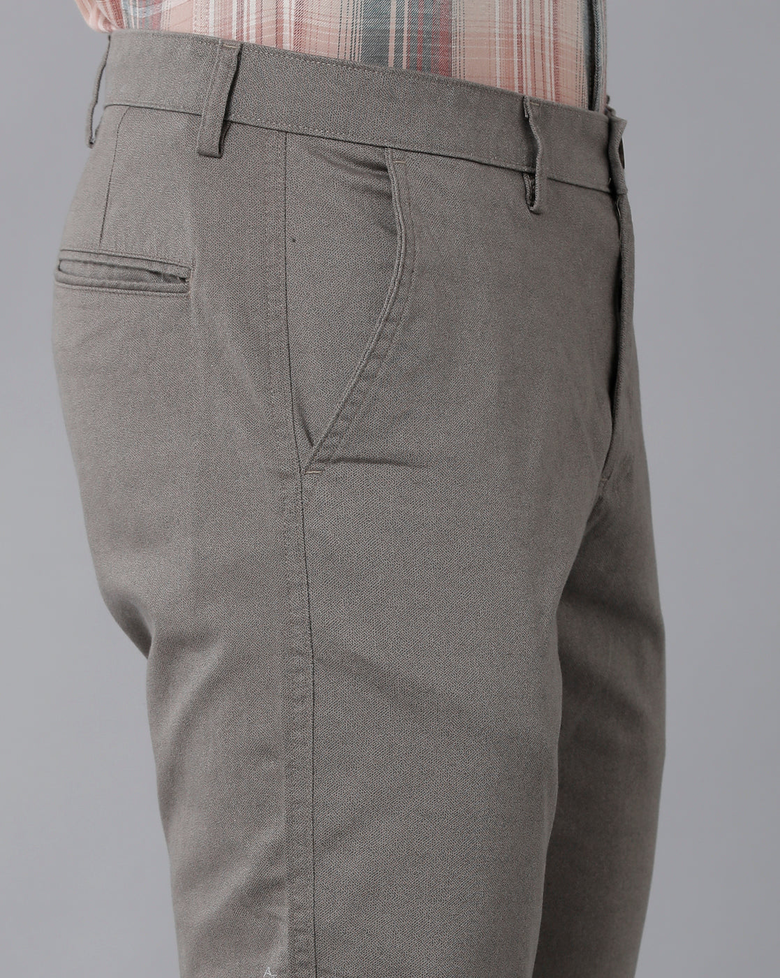 Classic Polo Men's 100% Cotton Moderate Fit Solid Grey Color Trouser | TO1-37 C-GRY