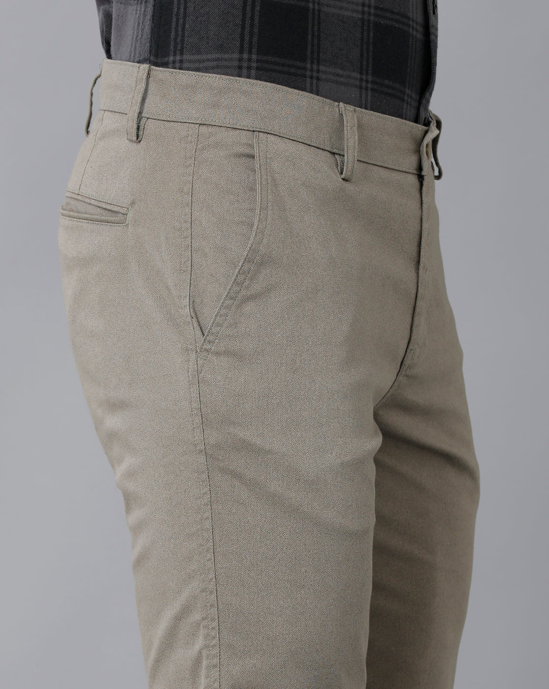 Classic Polo Men's 100% Cotton Moderate Fit Solid Pista Color Trouser | TO1-37 D-PIS