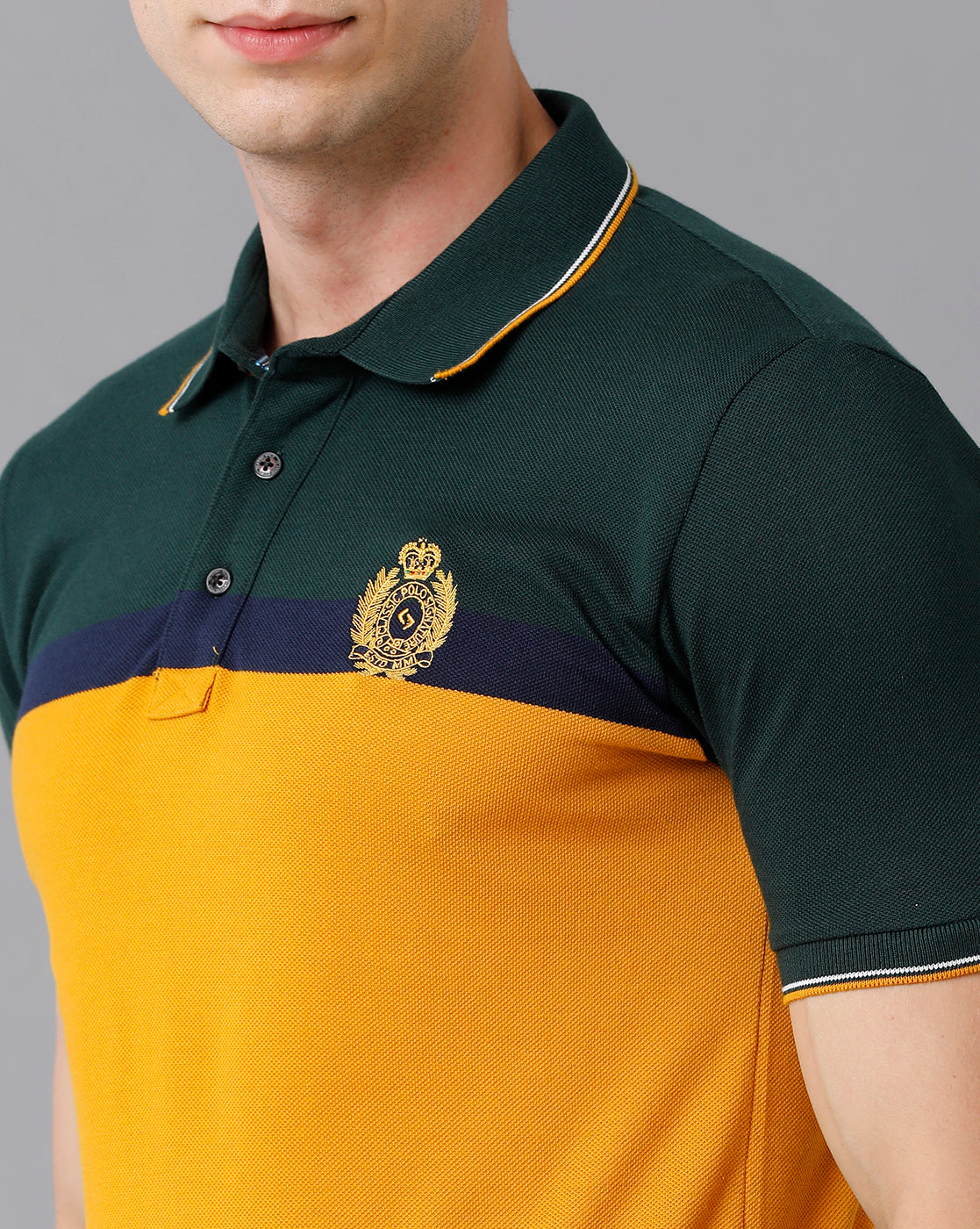 Classic Polo Men's Cotton Blend Striped Slim Fit Multicolor T-Shirt | Vta - 213 A