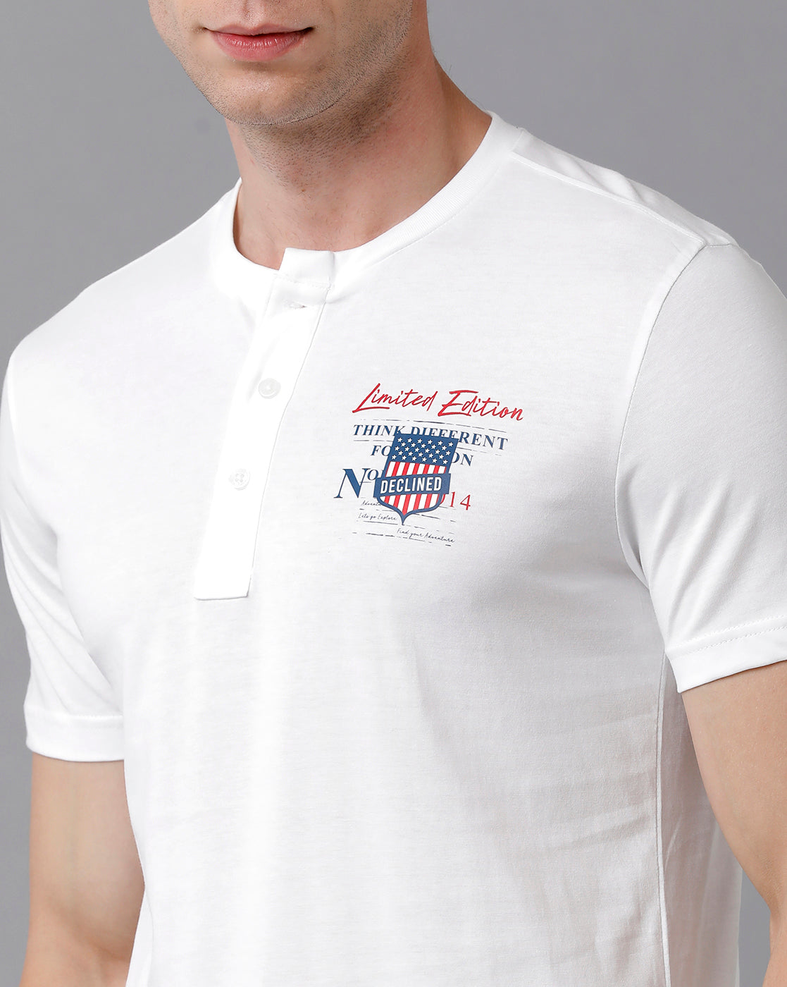 CP BRO Men's Cotton Printed Half Sleeve Slim Fit Round Neck White Color T-Shirt | Brcn - 486 B