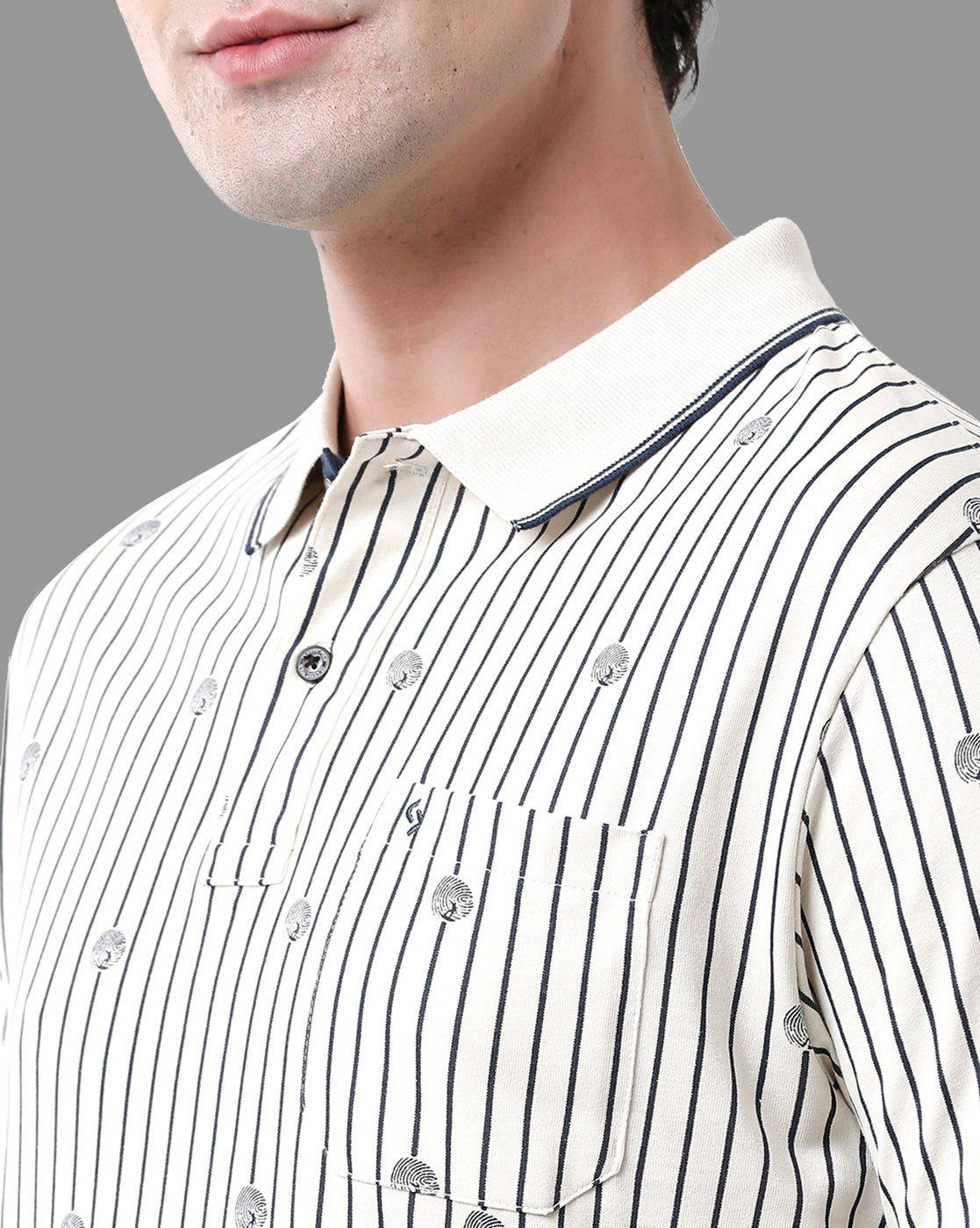 Classic Polo Mens Cotton Half Sleeve Printed Slim Fit Polo Neck Beige Color T-Shirt | Bello - 176 B