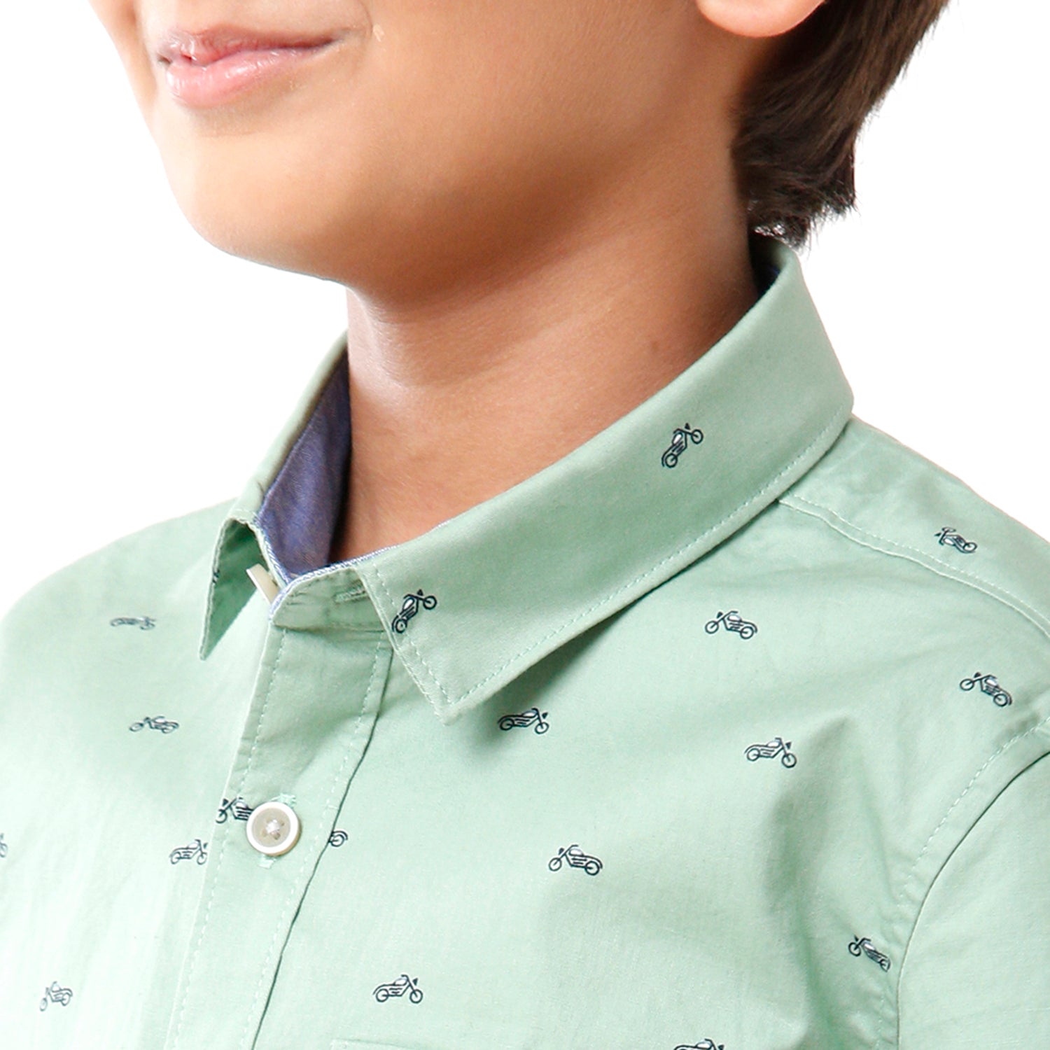 Classic Polo Bro Boys Printed Half Sleeve Slim Fit Green Color Shirt - BBSH S2 29 B Shirts Classic Polo 