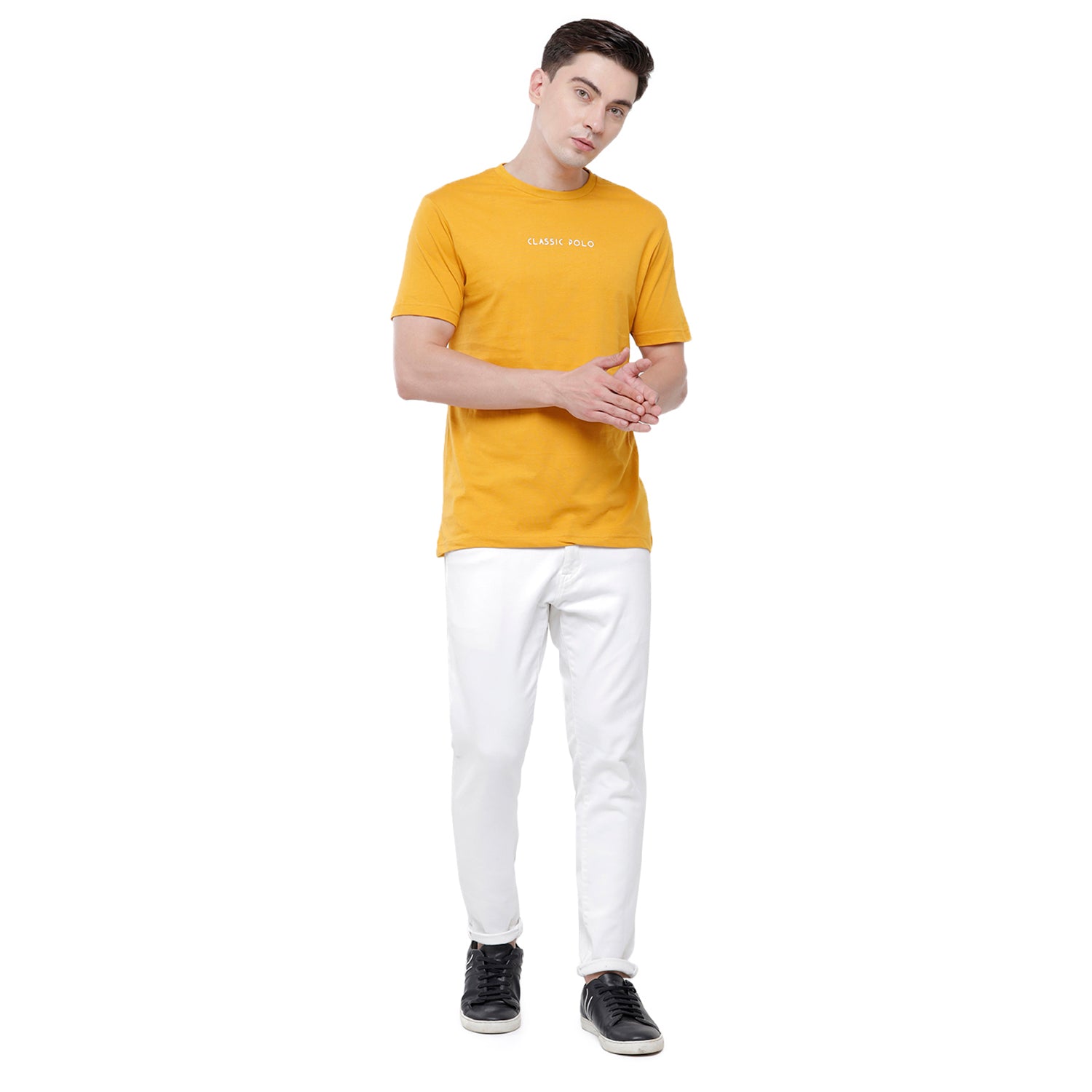 Classic polo Men's Basic Solid Single Jersey Crew Half Sleeve Slim Fit T-Shirt ( Trio Pack) - Ceres - 03 Classic Polo 