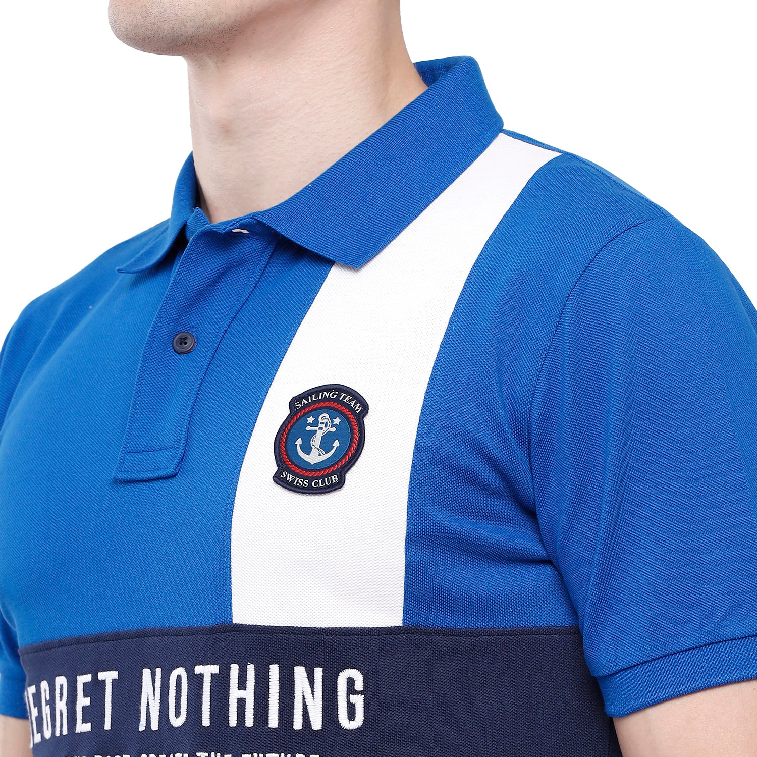 Swiss Club Mens Color Block Half Sleeve Slim Fit T-Shirt (STAG - 201 B SF P) T-shirt Swiss Club 