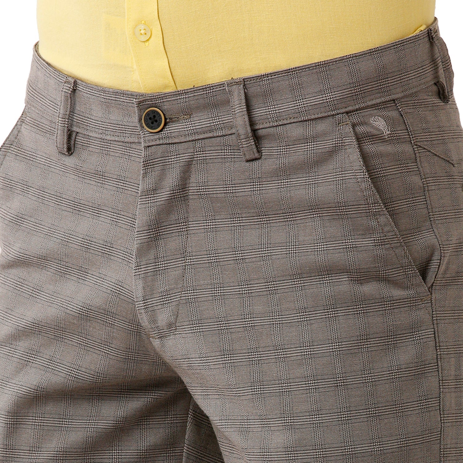 Swiss Club Mens Checked Slim Fit Green Color Trousers -SC 34 B OLV Pants Swiss Club 