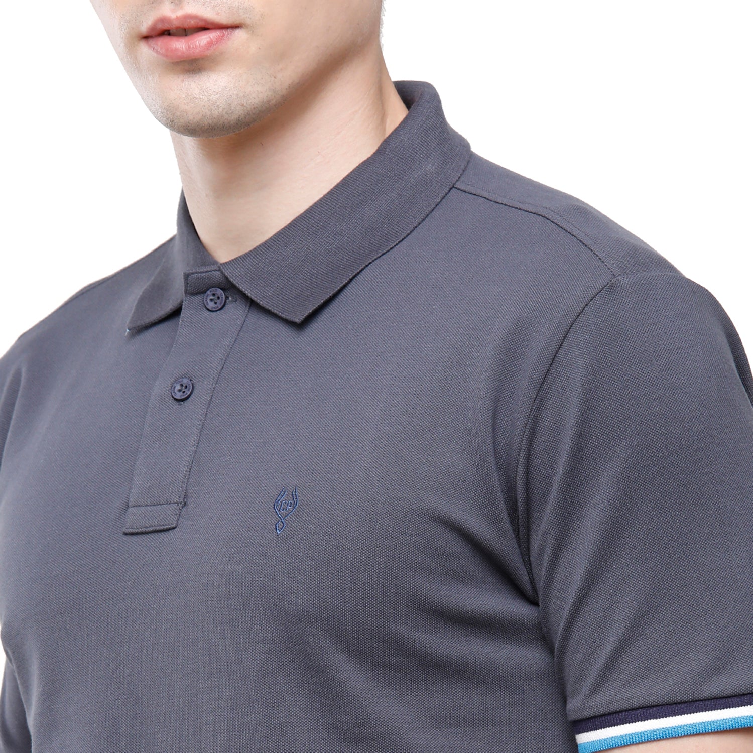 Classic polo Men's Grey Lycra Cotton Stretch Polo Half Sleeve Slim Fit T-Shirt - Tarte Indian Ink T-shirt Classic Polo 