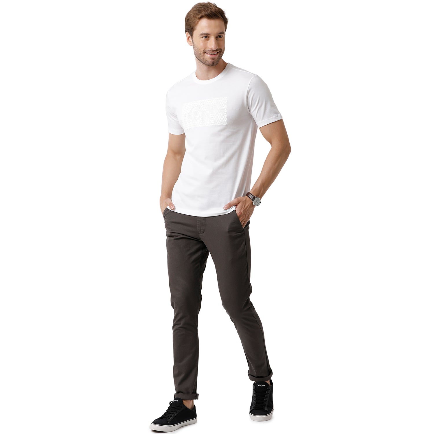Men's White Color Half Sleeve Round Neck Solid T Shirt - BALENO - 410 B SF C T-shirt Classic Polo 