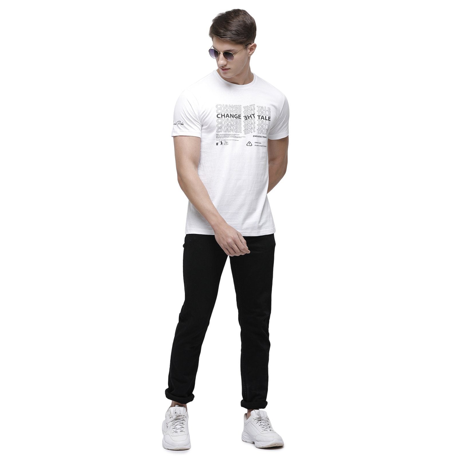 Classic polo Men's Round Neck Half Sleeve White 100% Cotton T-Shirt BALENO - 361 A SF C T-shirt Classic Polo 