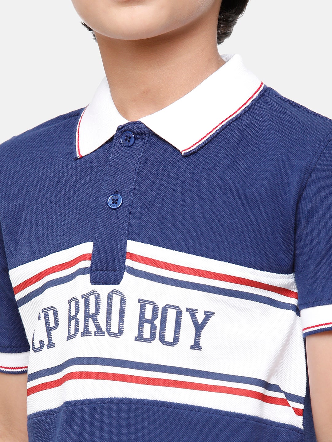 CP Boys 100% Cotton Printed Half Sleeve Slim Fit Polo Neck T-Shirt T-shirt Classic Polo 