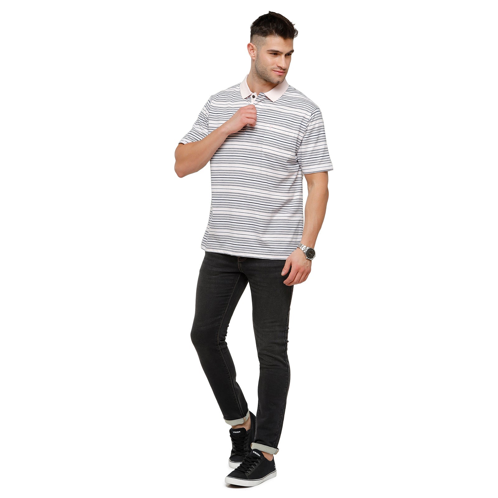 Classic Polo Mens Solid Cotton Blended Dark Grey Denim ( CPDM2-01L-DGR-SL-LY ) Jeans Classic Polo 