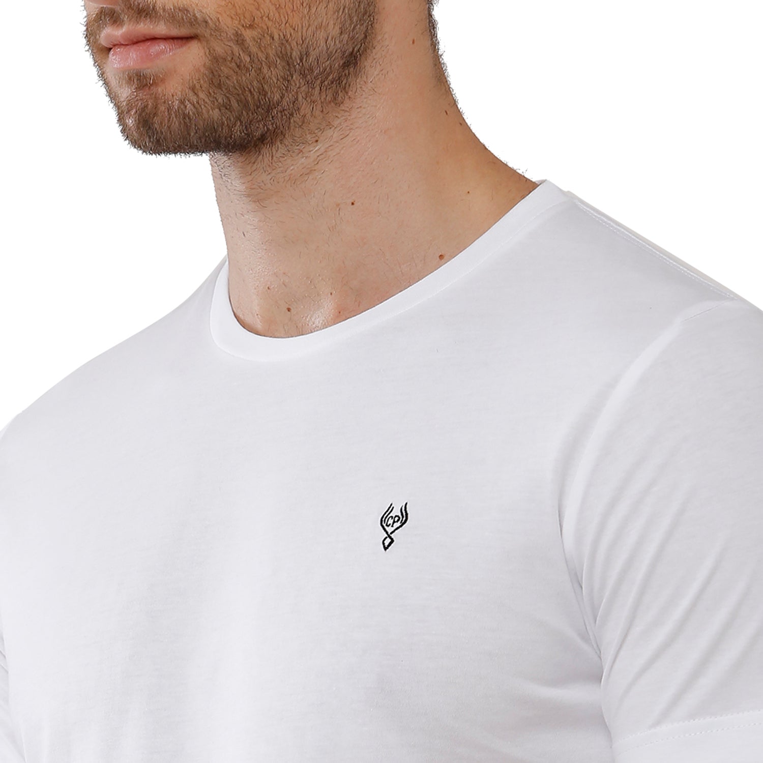 Classic Polo Men's Solid Single Jersey White Half Sleeve Slim Fit T-Shirt - Kore-01 T-shirt Classic Polo 