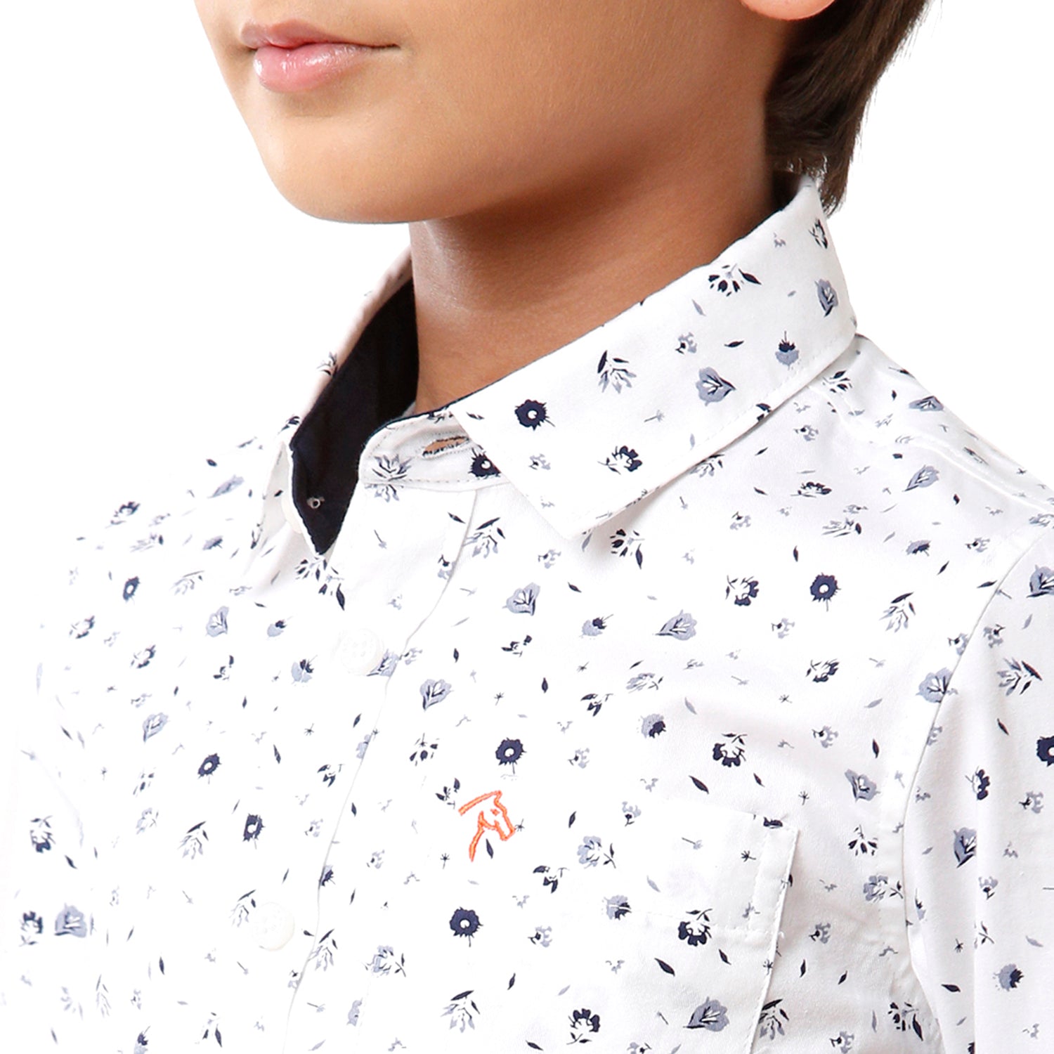 Classic Polo Bro Boys Printed Full Sleeve Slim Fit White Color Shirt - BBSH S2 06 A Shirts Classic Polo 