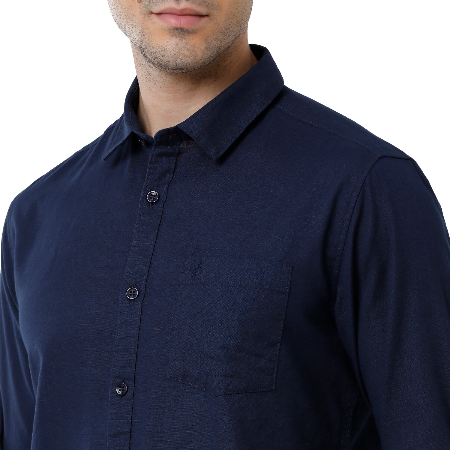 Classic Polo Mens Solid Slim Fit Full Sleeve Navy Blue Color Shirt - SN1-111 E Shirts Classic Polo 