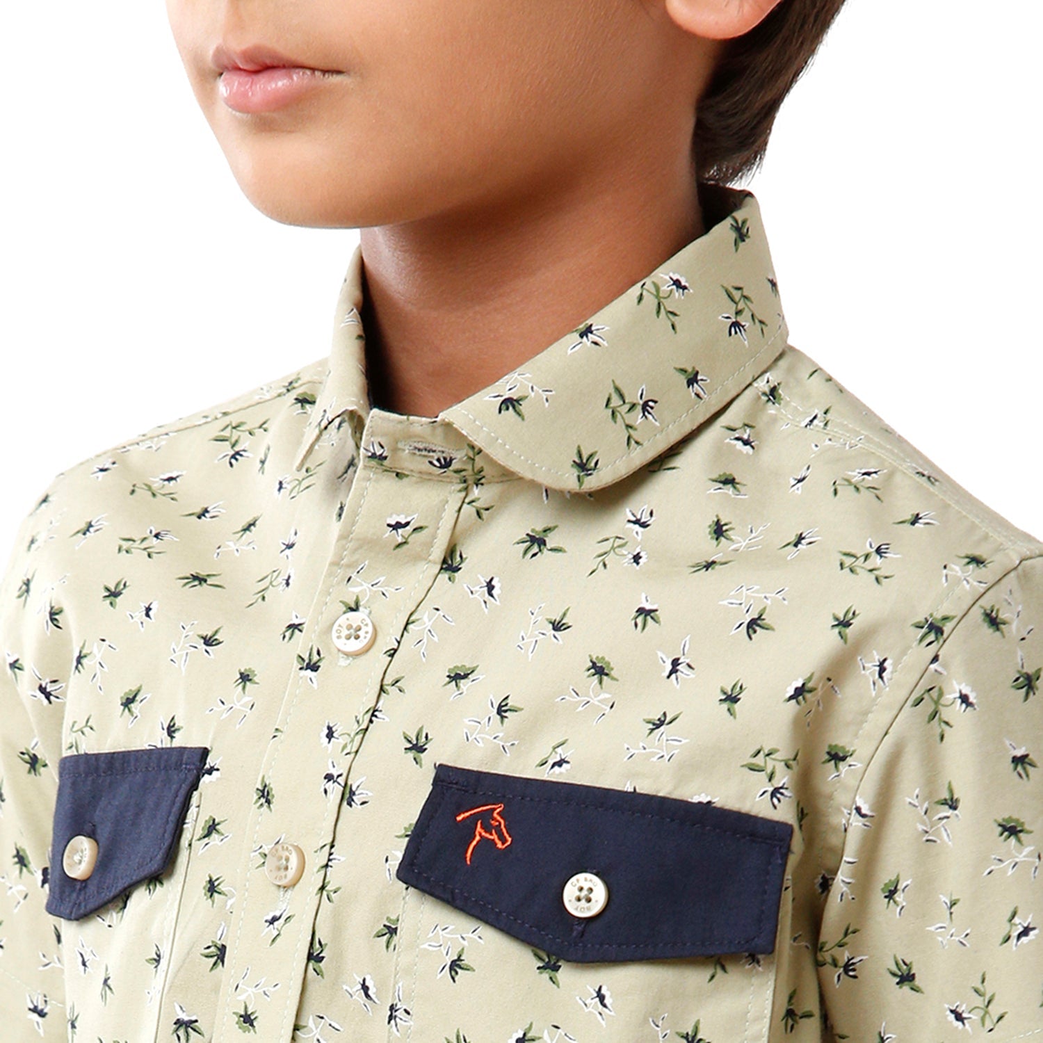 Classic Polo Bro Boys Printed Half Sleeve Slim Fit Light Green Color Shirt - BBSH S2 07 B Shirts Classic Polo 
