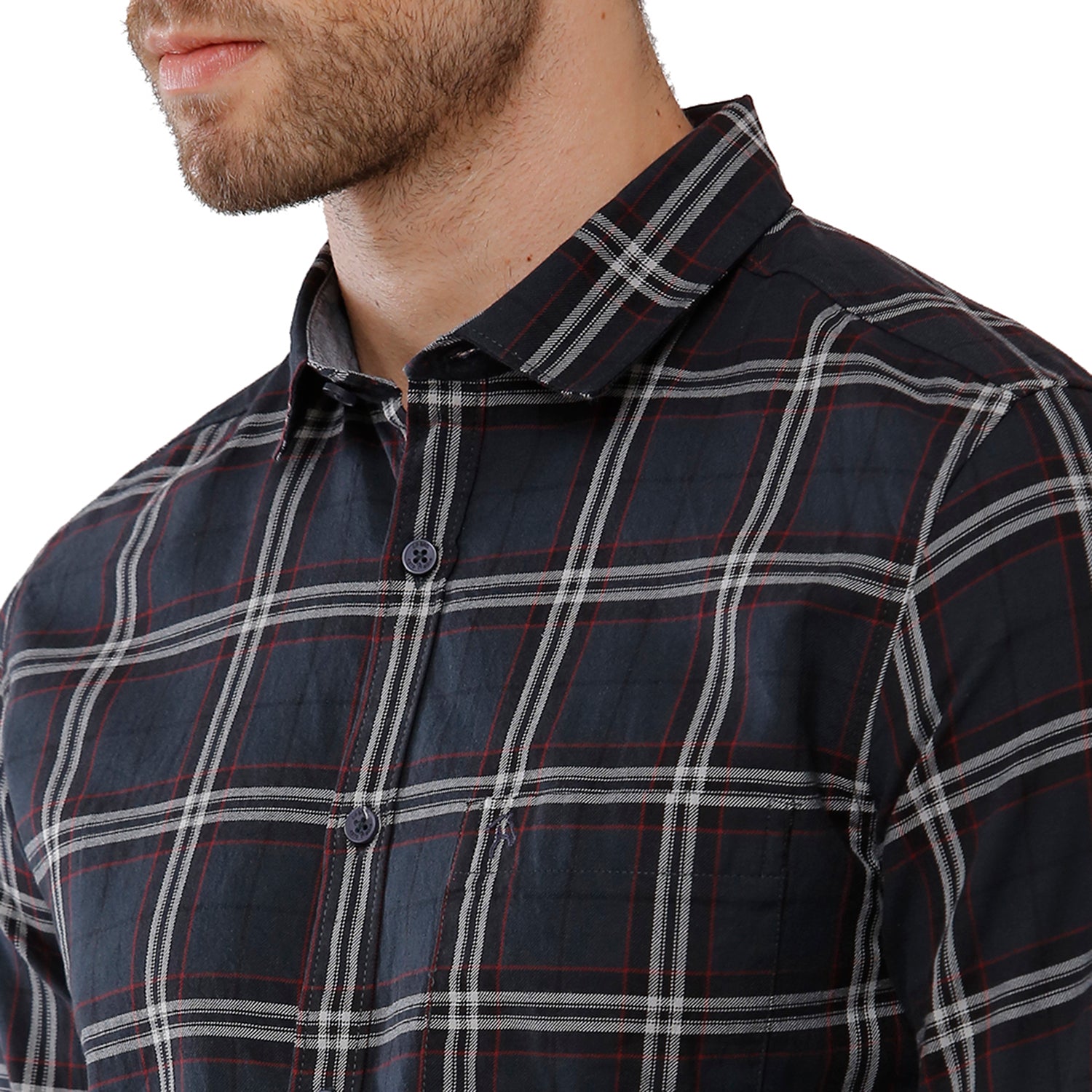 Classic Polo Bro Mens Checked Full Sleeve Slim Fit Black Color Woven Shirt -SBN1 68 A Shirts Classic Polo 