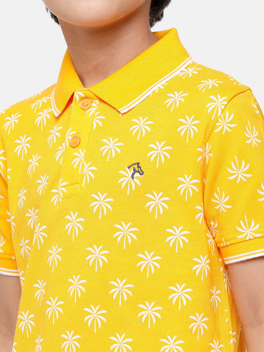 CP Boys Yellow Printed Slim Fit Polo Neck T-Shirt T-shirt Classic Polo 