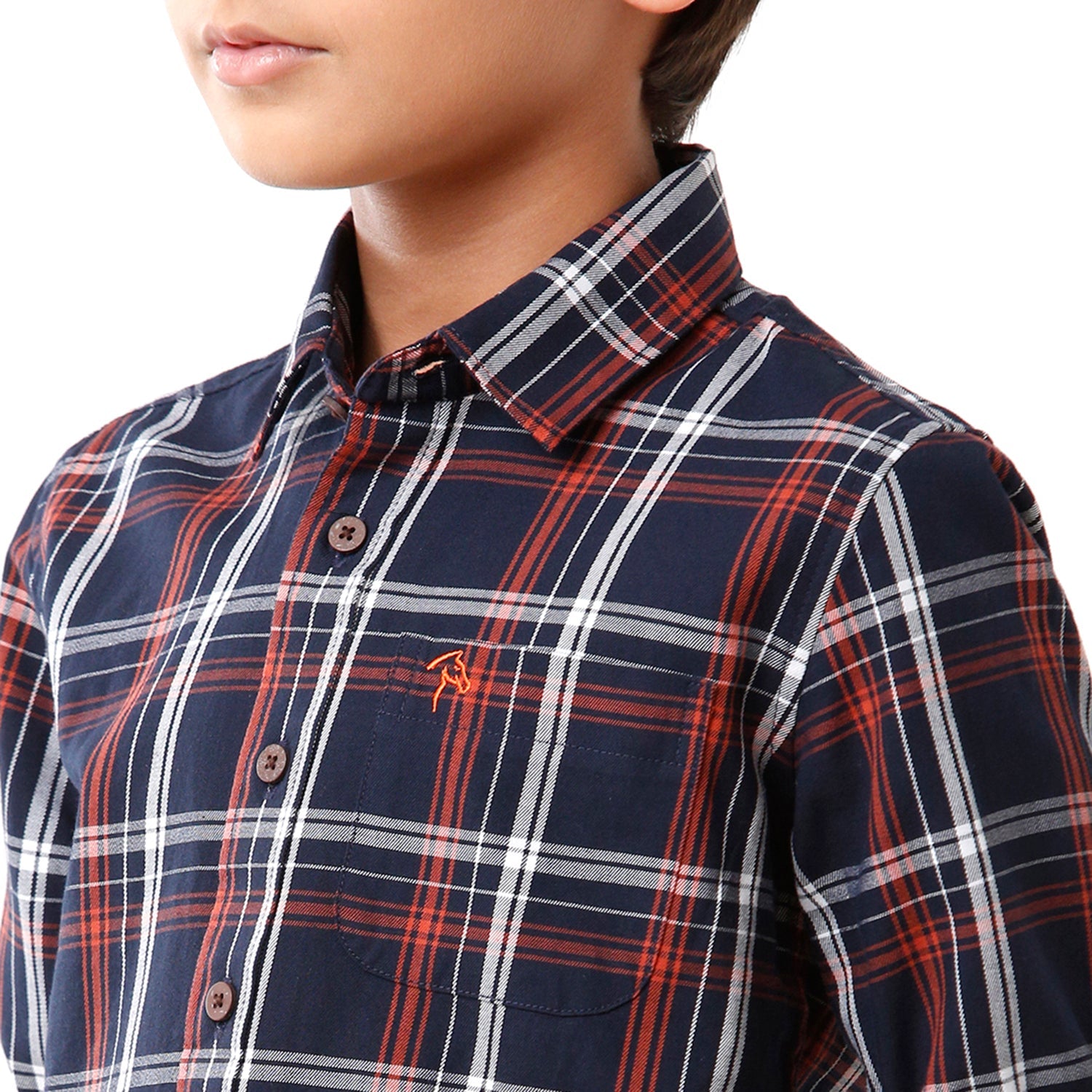 Classic Polo Bro Boys Checked Full Sleeve Slim Fit Navy Color Shirt - BBSH S2 25 B Shirts Classic Polo 