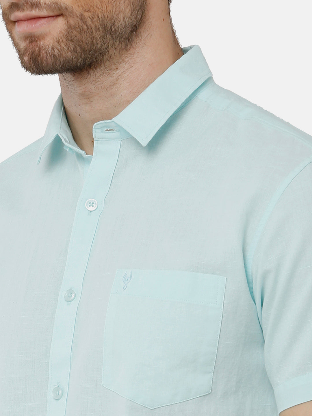 Classic Polo Mens Solid Milano Fit Half Sleeve Light Green Color Woven Shirt - Mica-L.Green HS
