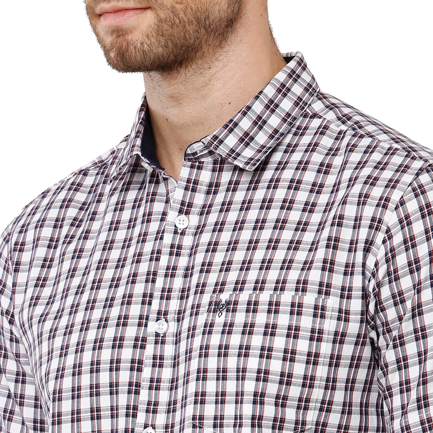 Classic Polo Mens 100% Cotton Half Sleeve Checked Slim Fit Multicolor Woven Shirt (SN1-123 A-HS-CHK-SF) Shirts Classic Polo 