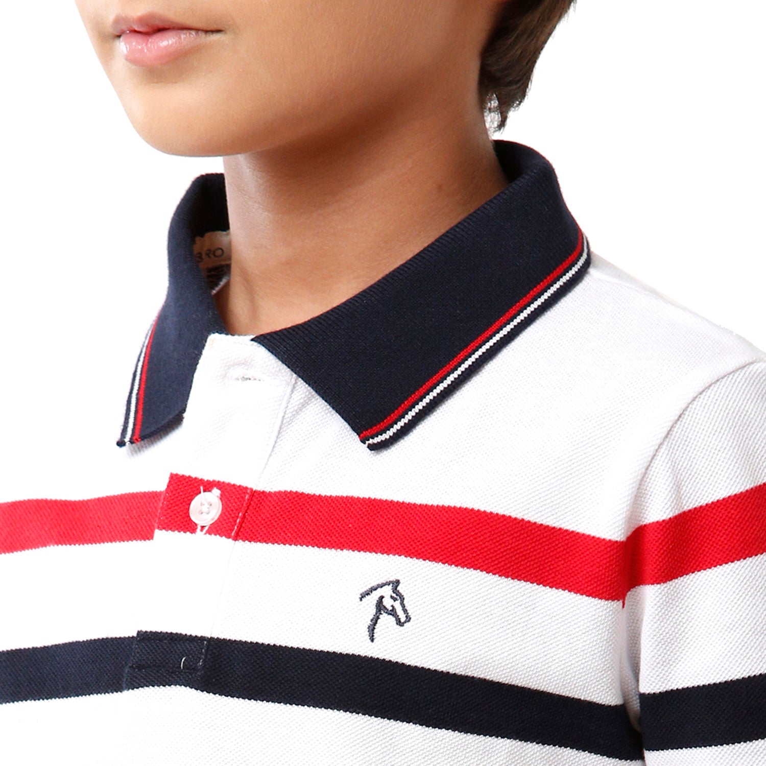Classic Polo Bro Boys Striped Half Sleeve Slim Fit White Color T-Shirt - BBP 10 T-shirt Classic Polo 